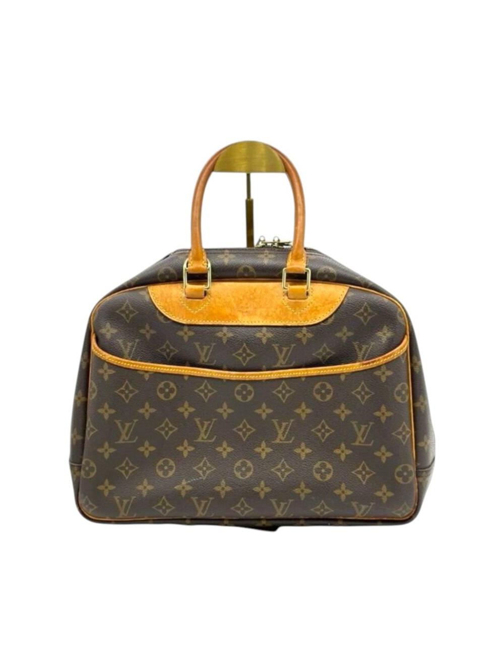 Louis Vuitton Deauville Monogram Canvas Handbag Vintage Top Handle Bag Authentic